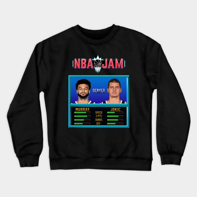 NBA JAM - Denver Basketball Crewneck Sweatshirt by Buff Geeks Art